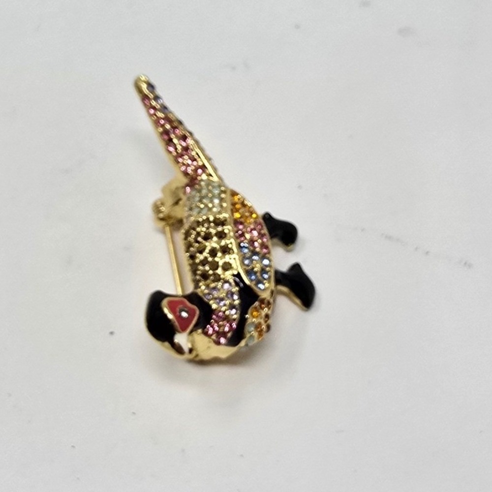 Talbots Pheasant bird brooch enamel multicolor rhinestones signed cabincore - Picture 2 of 6